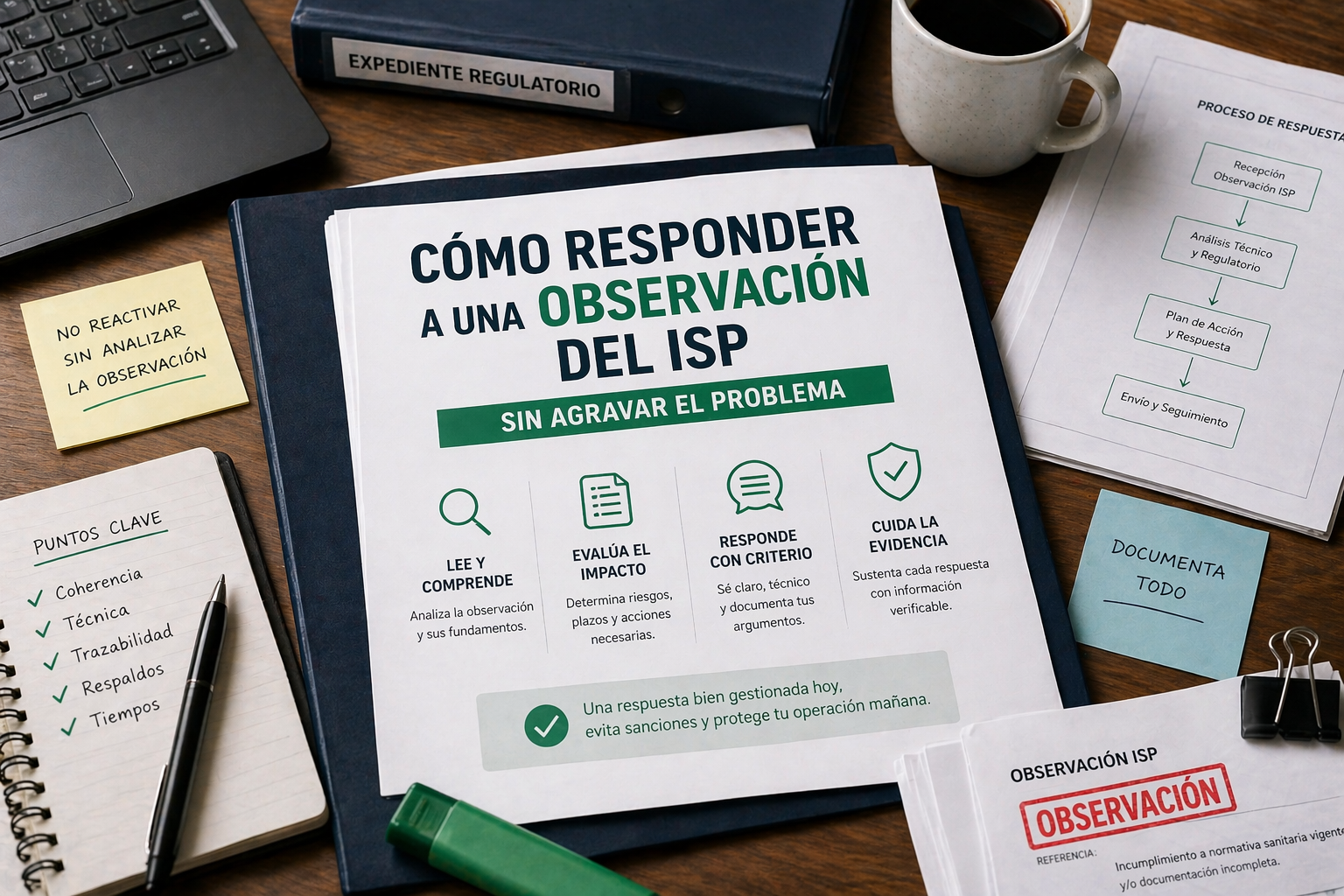 Defensa técnica y protocolos de respuesta ante observaciones y fiscalizaciones del ISP.