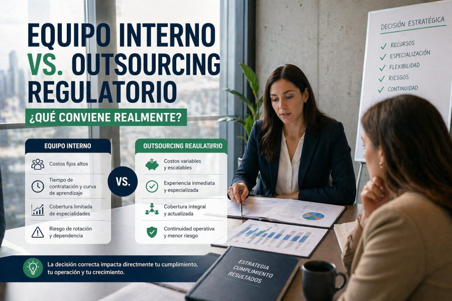 Comparativa de modelos de gestión regulatoria: Equipo interno vs Outsourcing especializado.